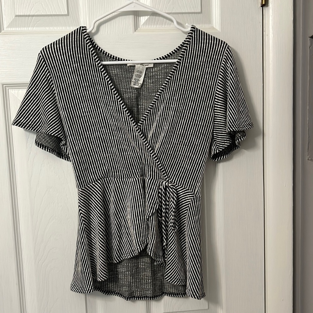 Black and white striped dress shirt